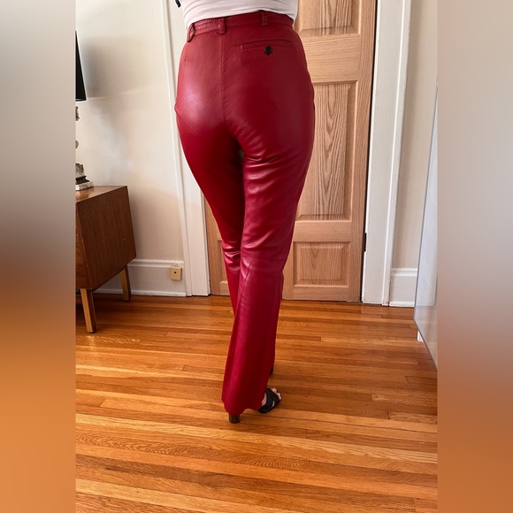 Red Prada Leather Pants - Picture 2 of 5